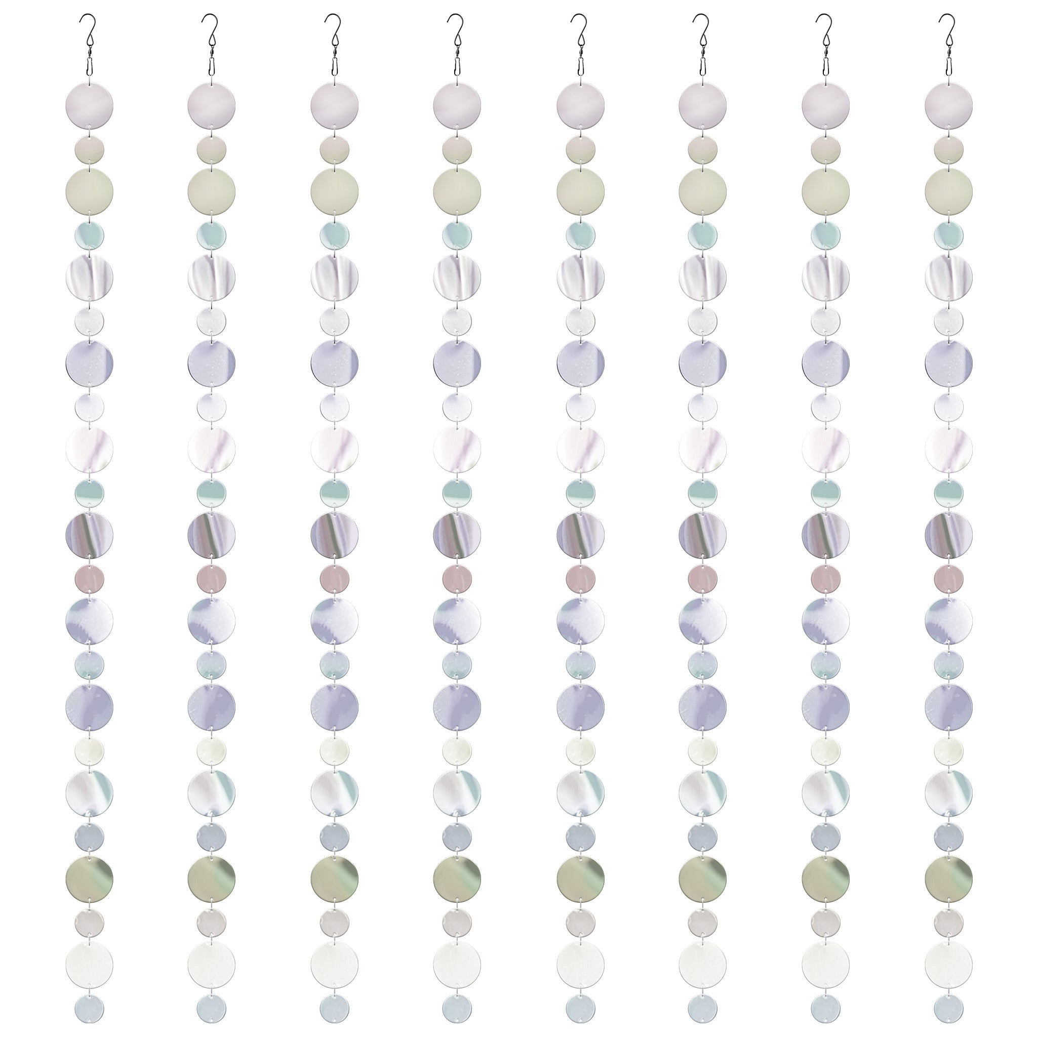 Iridescent Streamer Bird Disc Reflectors 8-Pack